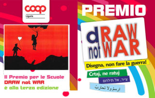 Locandina presentazione premio draw not war: disegna, non fare la guerra