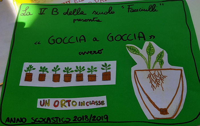 Cartellone realizzato dai bambini per il progetto Goccia a Goccia
