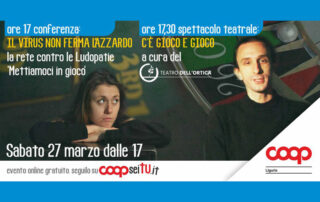 Locandina conferenze il virus non ferma l'azzardo e c'è gioco e gioco