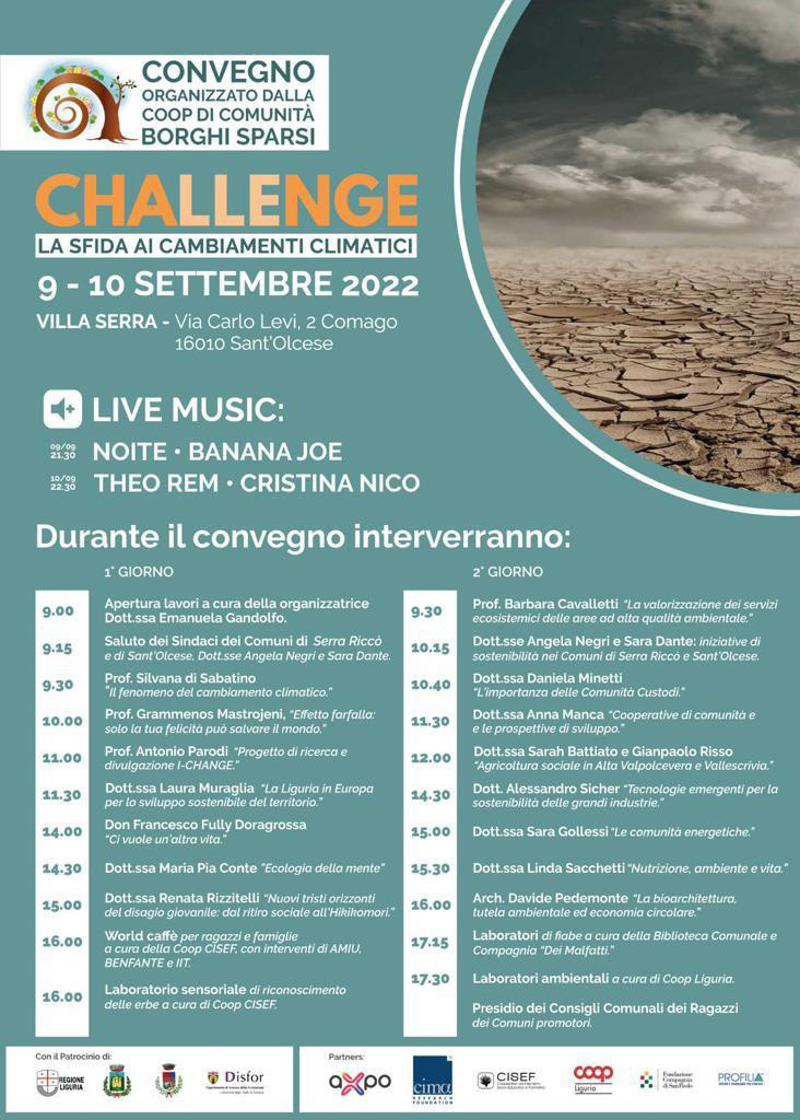 Volantino Convegno Challenge La sfida ai cambiamenti climatici