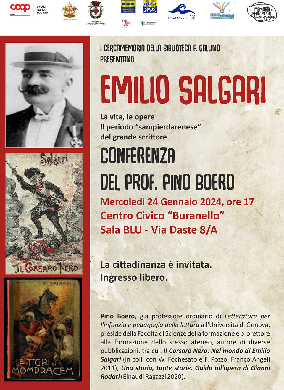 Volantino conferenza emilio salgari a cura di pino boero Volantino conferenza emilio salgari a cura di pino boero