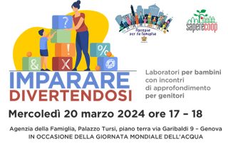 anteprima Volantino imparare divertendosi con immagine di donna e bambino