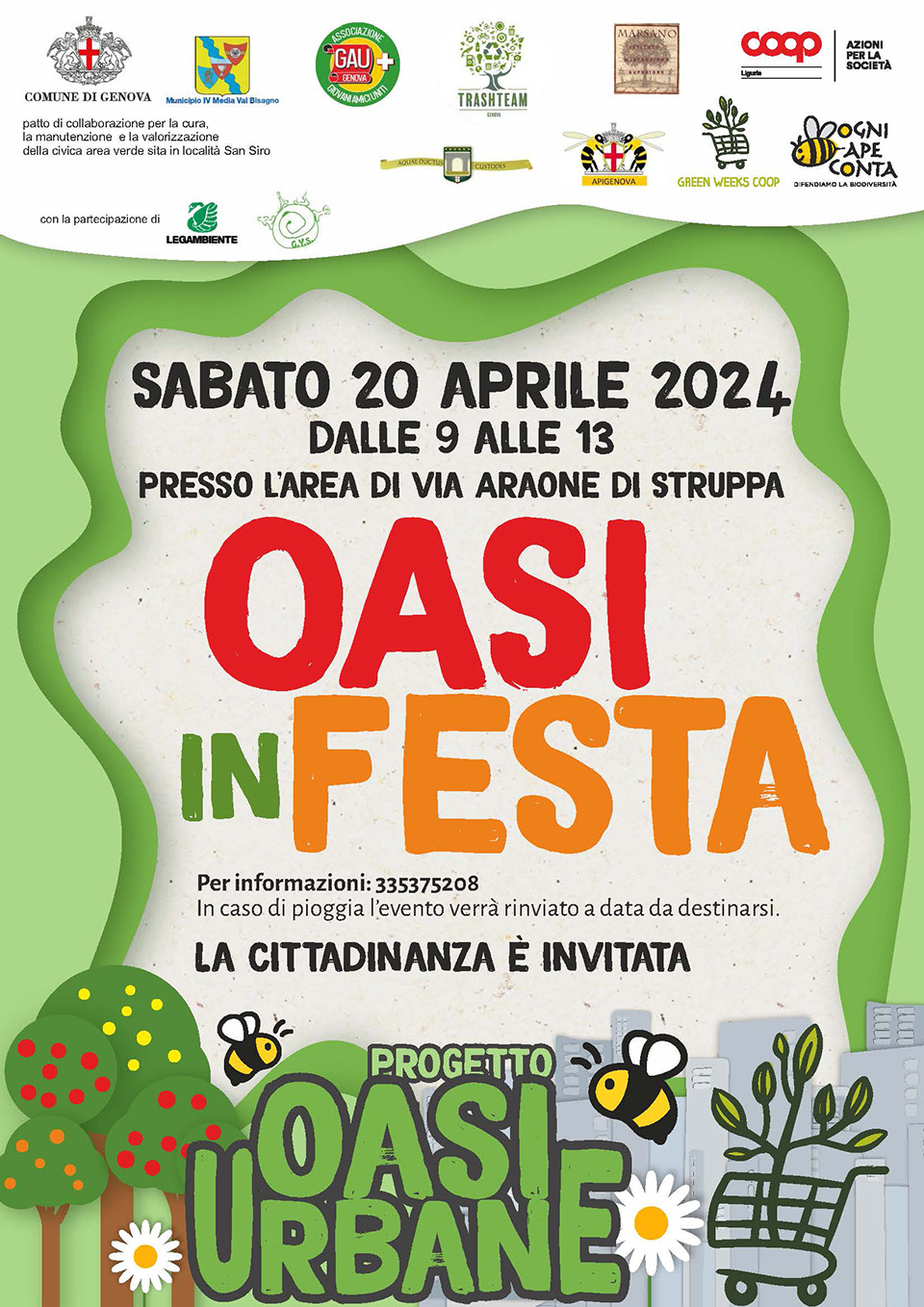 Locandina oasi in festa 20 aprile 2024