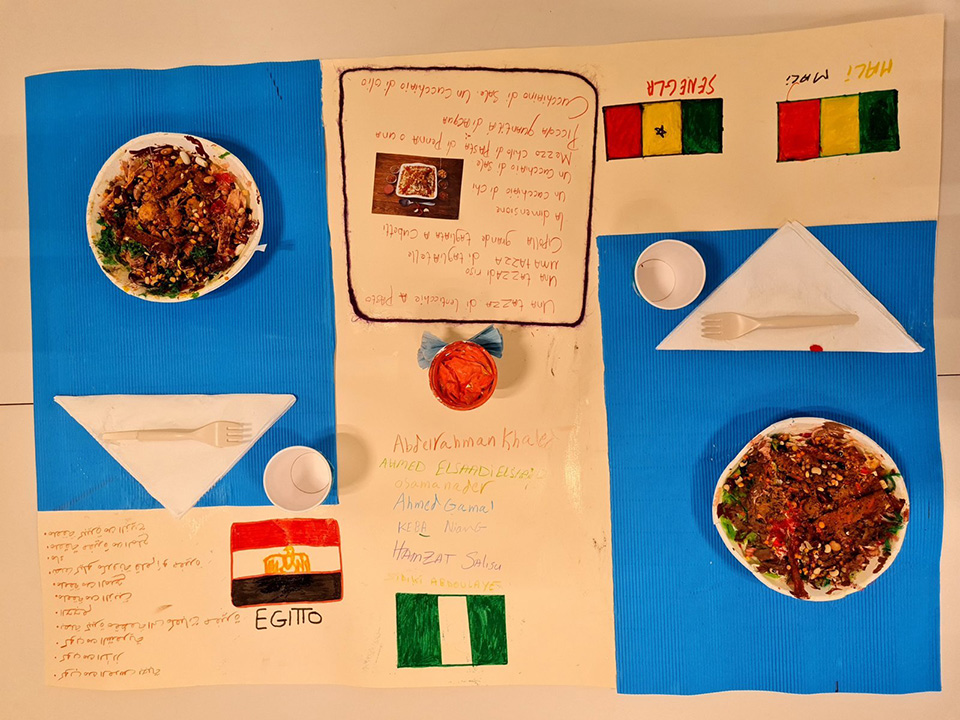 cartellone con cibo e spiegazioni cartellone con cibo e spiegazioni