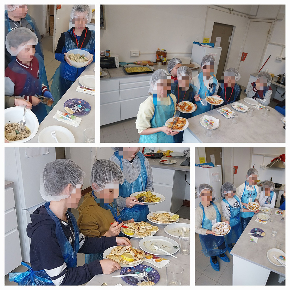 collage di immagini di bambini che preparano una ricetta collage di immagini di bambini che preparano una ricetta