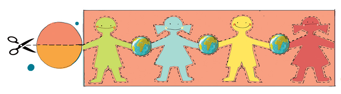 Disegno di forme da ritagliare a forma di bambini Disegno di forme da ritagliare a forma di bambini