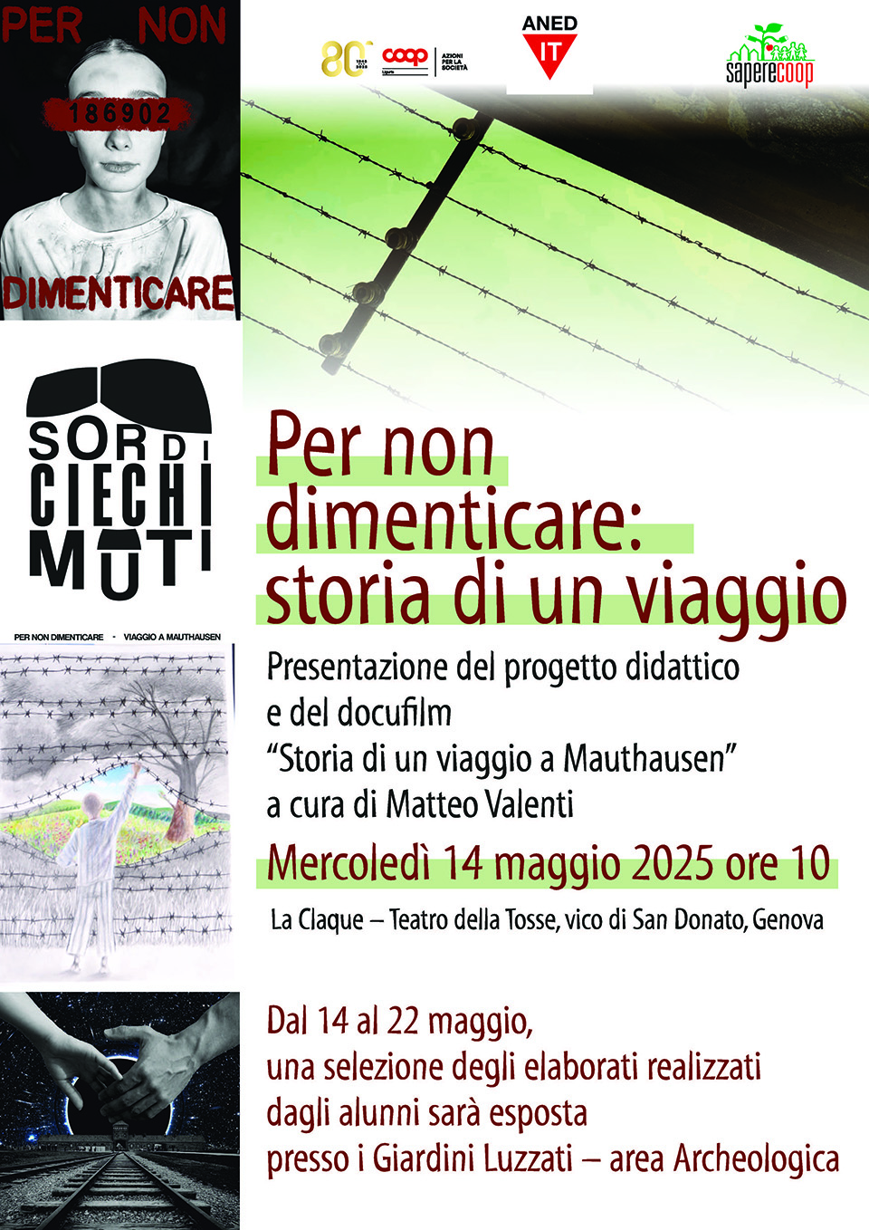 locandina per non dimenticare: storia di un viaggio 14 maggio 2025