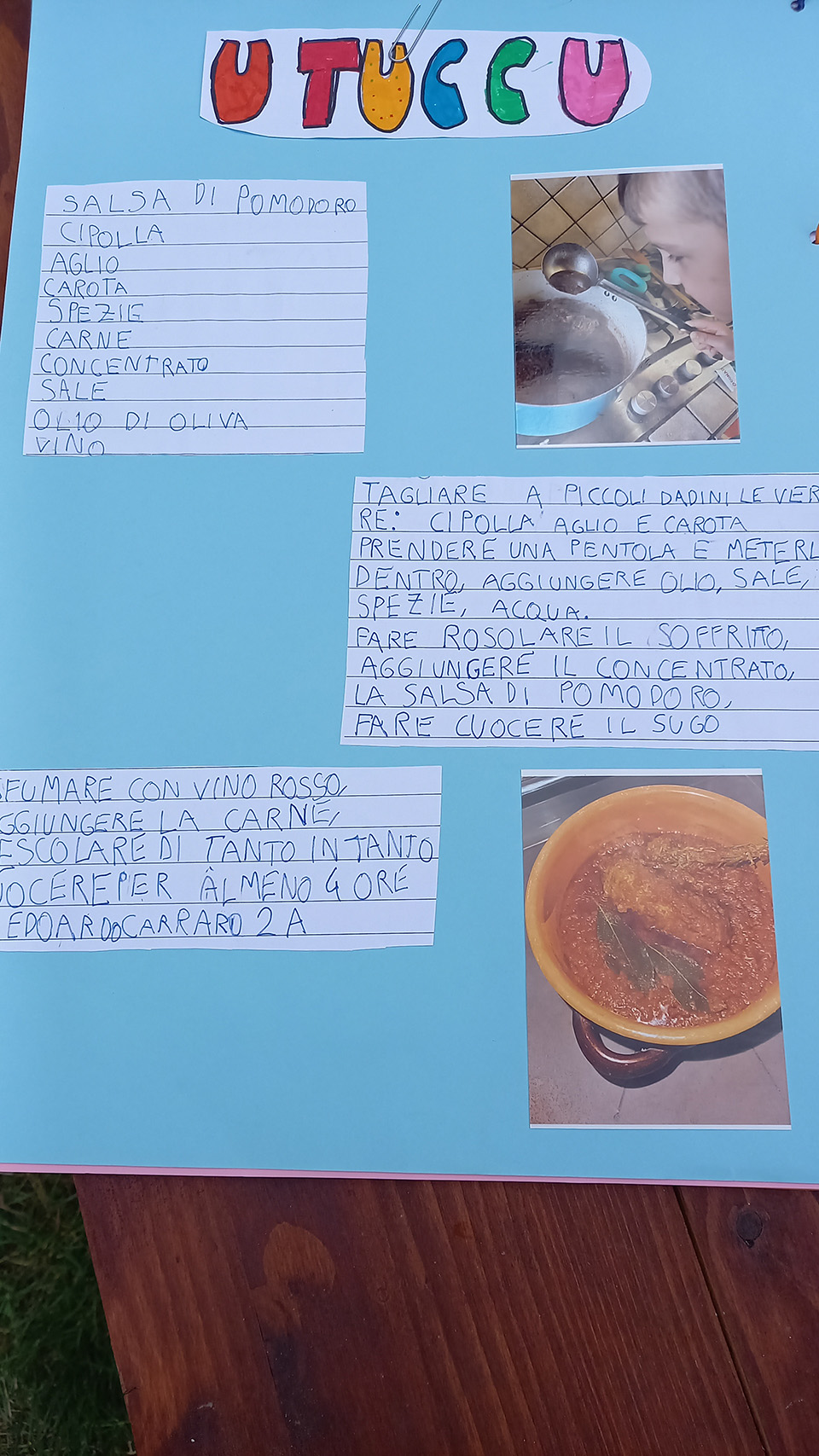 cartellone con descrizione ricetta utuccu cartellone con descrizione ricetta utuccu