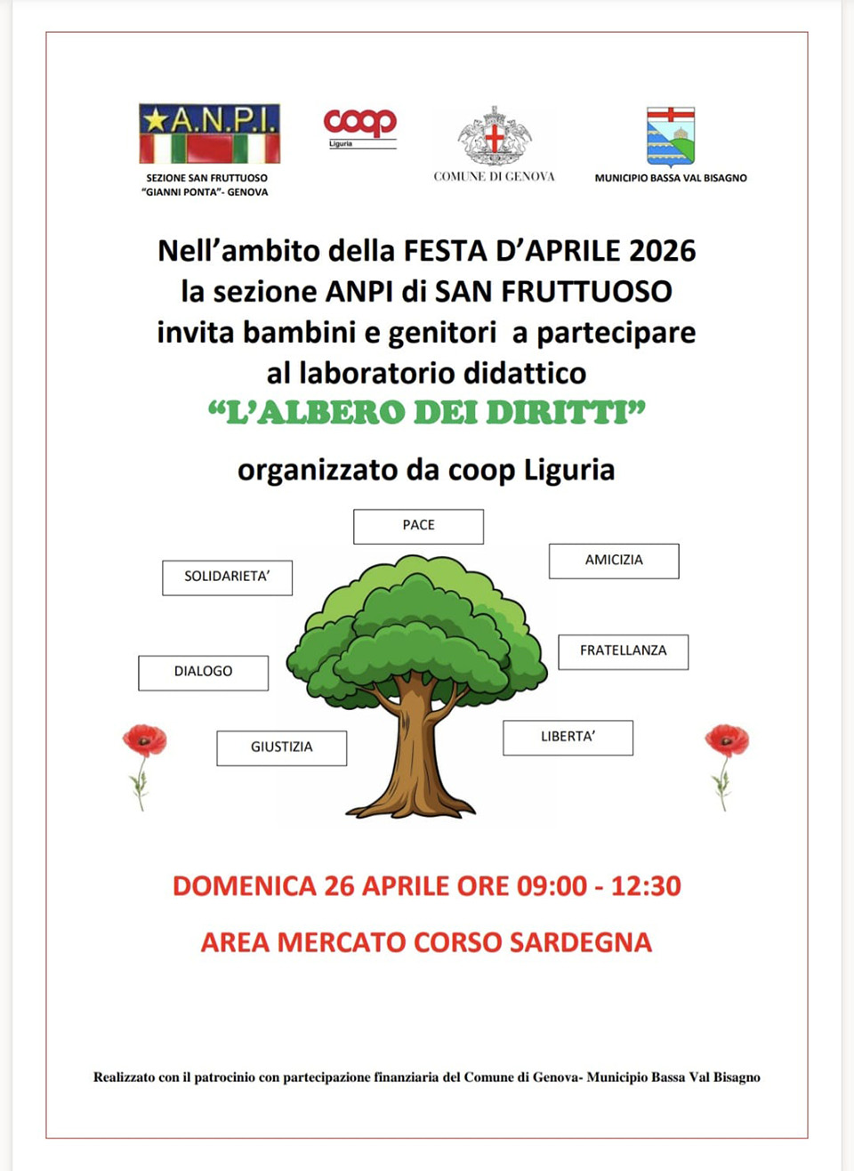 locandina L’albero dei diritti con immagine di albero locandina L’albero dei diritti con immagine di albero