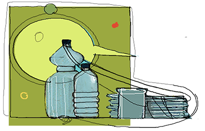 disegno di flaconi e fiore disegno di flaconi e fiore