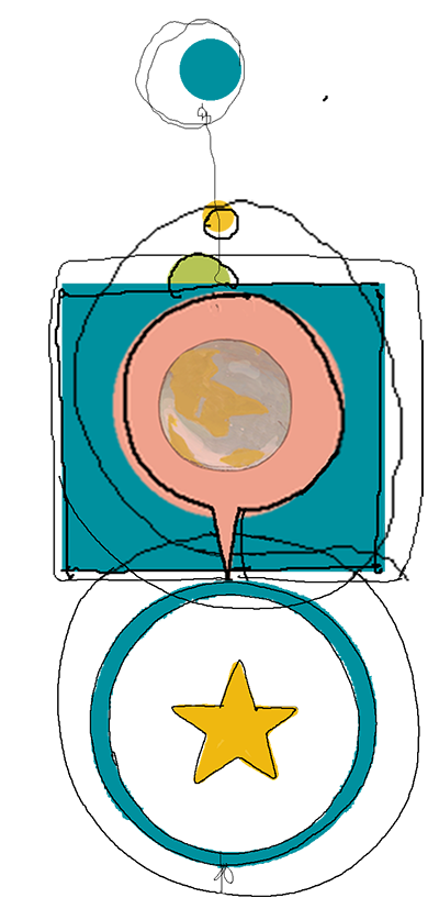 disegno di stella e pianeta Terra disegno di stella e pianeta Terra